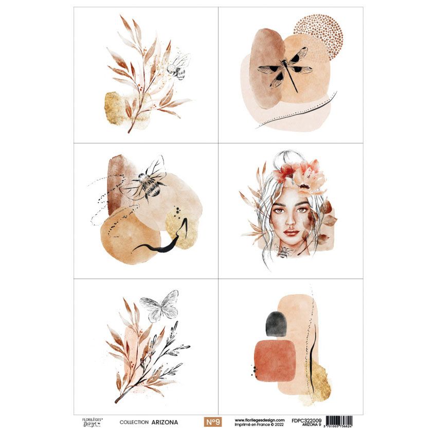 Papier calque A4 Florilèges Design ARIZONA 9 par Florilèges Design. Scrapbooking et loisirs créatifs. Livraison rapide et cad...