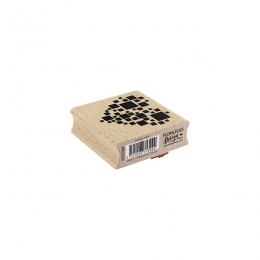 Tampon bois CARRÉS CŒUR par Florilèges Design. Scrapbooking et loisirs créatifs. Livraison rapide et cadeau dans chaque comma...